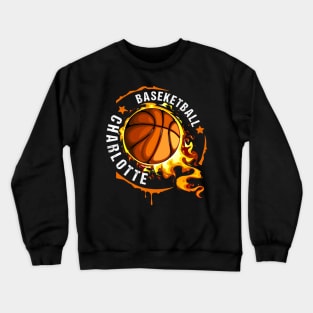 Graphic Basketball Name Charlotte Classic Styles Crewneck Sweatshirt